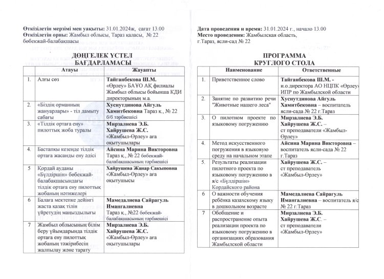 Программа круглого стола