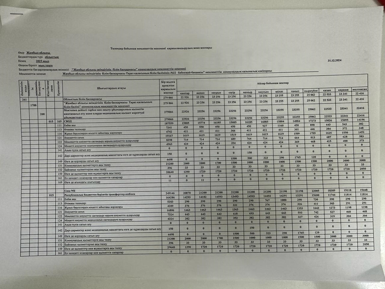 Детальный план 2025